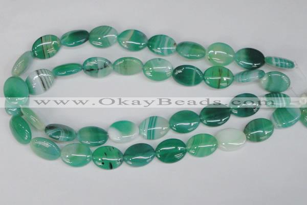 CAG1265 15.5 inches 13*18mm oval line agate gemstone beads