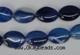 CAG1272 15.5 inches 10*14mm oval line agate gemstone beads