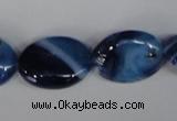 CAG1275 15.5 inches 15*20mm oval line agate gemstone beads