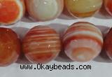 CAG1410 15.5 inches 20mm faceted round line agate gemstone beads