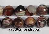 CAG1415 15.5 inches 12mm faceted round line agate gemstone beads