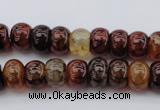 CAG1444 15.5 inches 8*12mm rondelle dragon veins agate beads