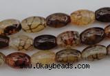 CAG1451 15.5 inches 8*12mm rice dragon veins agate beads