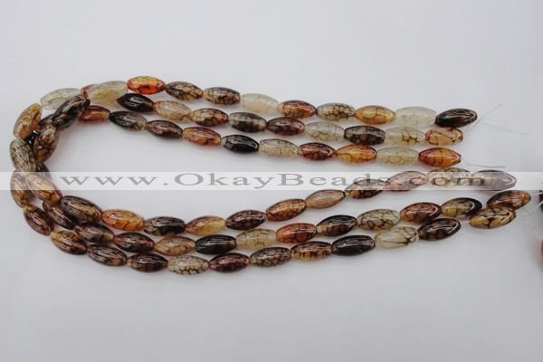 CAG1452 15.5 inches 6*16mm rice dragon veins agate beads