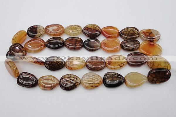 CAG1459 15.5 inches 18*25mm freeform dragon veins agate beads