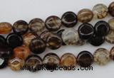 CAG1460 15.5 inches 8mm flat round dragon veins agate beads