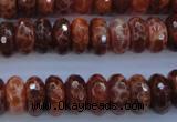 CAG1492 15.5 inches 6*12mm faceted rondelle natural fire agate beads