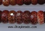 CAG1494 15.5 inches 9*18mm faceted rondelle natural fire agate beads