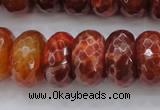 CAG1495 15.5 inches 10*20mm faceted rondelle natural fire agate beads