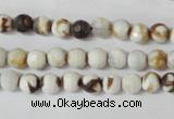 CAG1500 15.5 inches 6mm faceted round fire crackle agate beads