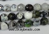 CAG1508 15.5 inches 8mm faceted round fire crackle agate beads