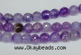 CAG1514 15.5 inches 8mm faceted round fire crackle agate beads