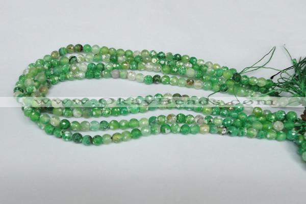 CAG1516 15.5 inches 8mm faceted round fire crackle agate beads