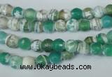 CAG1517 15.5 inches 8mm faceted round fire crackle agate beads