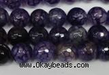 CAG1529 15.5 inches 10mm faceted round fire crackle agate beads