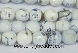 CAG1530 15.5 inches 10mm faceted round fire crackle agate beads