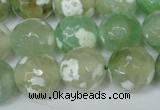 CAG1552 15.5 inches 14mm faceted round fire crackle agate beads