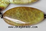 CAG1579 15.5 inches 20*40mm twisted oval fire crackle agate beads