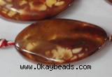 CAG1591 15.5 inches 22*38mm twisted oval fire crackle agate beads