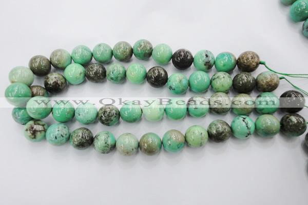 CAG1600 15.5 inches 16mm round green grass agate gemstone beads