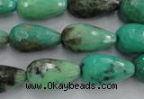 CAG1610 15.5 inches 12*20mm faceted teardrop green grass agate beads