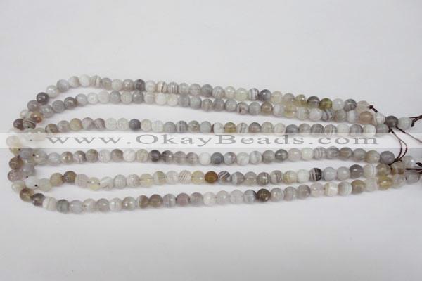 CAG1752 15.5 inches 6mm faceted round Chinese botswana agate beads