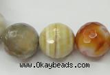 CAG1815 15.5 inches 14mm faceted round Chinese botswana agate beads