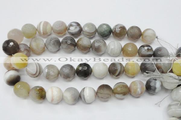 CAG1817 15.5 inches 18mm faceted round Chinese botswana agate beads