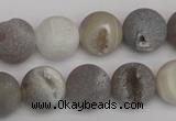 CAG1840 15.5 inches 14mm round matte druzy agate beads whholesale