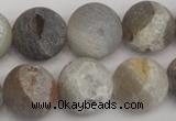 CAG1842 15.5 inches 18mm round matte druzy agate beads whholesale