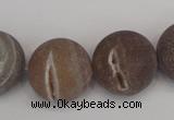 CAG1847 15.5 inches 20mm round matte druzy agate beads whholesale