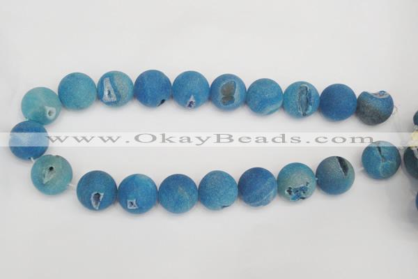 CAG1859 15.5 inches 20mm round matte druzy agate beads whholesale