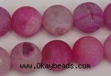 CAG1866 15.5 inches 16mm round matte druzy agate beads whholesale