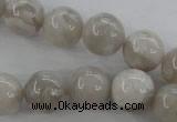 CAG1899 15.5 inches 14mm round grey agate beads wholesale