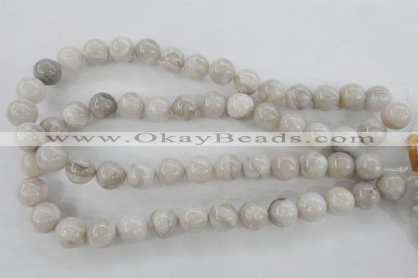 CAG1899 15.5 inches 14mm round grey agate beads wholesale