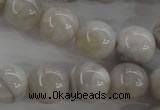 CAG1900 15.5 inches 16mm round grey agate beads wholesale