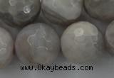 CAG1911 15.5 inches 20mm faceted round grey agate beads wholesale