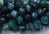 CAG214 15.5 inches 8mm faceted round blue agate gemstone beads