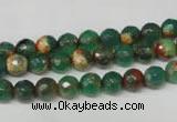 CAG2221 15.5 inches 6mm faceted round fire crackle agate beads