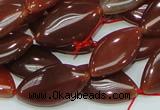 CAG226 15.5 inches 12*23mm marquise red agate gemstone beads