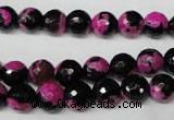 CAG2262 15.5 inches 8mm faceted round fire crackle agate beads