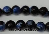 CAG2274 15.5 inches 12mm faceted round fire crackle agate beads