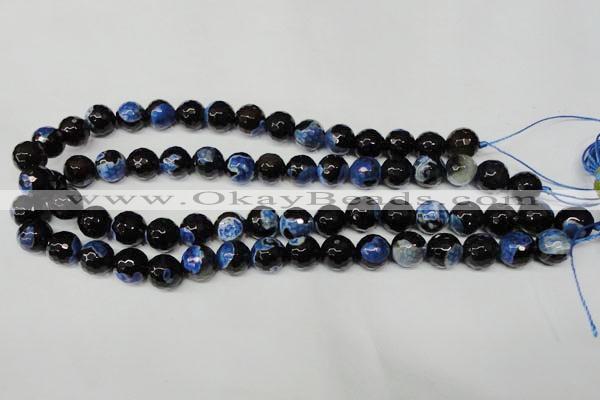 CAG2276 15.5 inches 16mm faceted round fire crackle agate beads