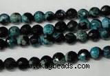 CAG2281 15.5 inches 6mm faceted round fire crackle agate beads