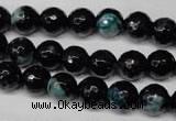 CAG2283 15.5 inches 10mm faceted round fire crackle agate beads