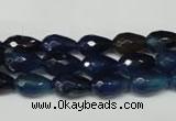 CAG2301 15.5 inches 8*12mm faceted teardrop agate gemstone beads