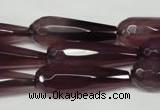 CAG2305 15.5 inches 10*30mm faceted teardrop agate gemstone beads