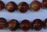 CAG2325 15.5 inches 14mmround red line agate beads wholesale