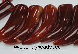 CAG233 15.5 inches 15*46mm horn-shaped red agate gemstone beads