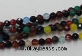 CAG2350 15.5 inches 4mm faceted round multi colored agate beads